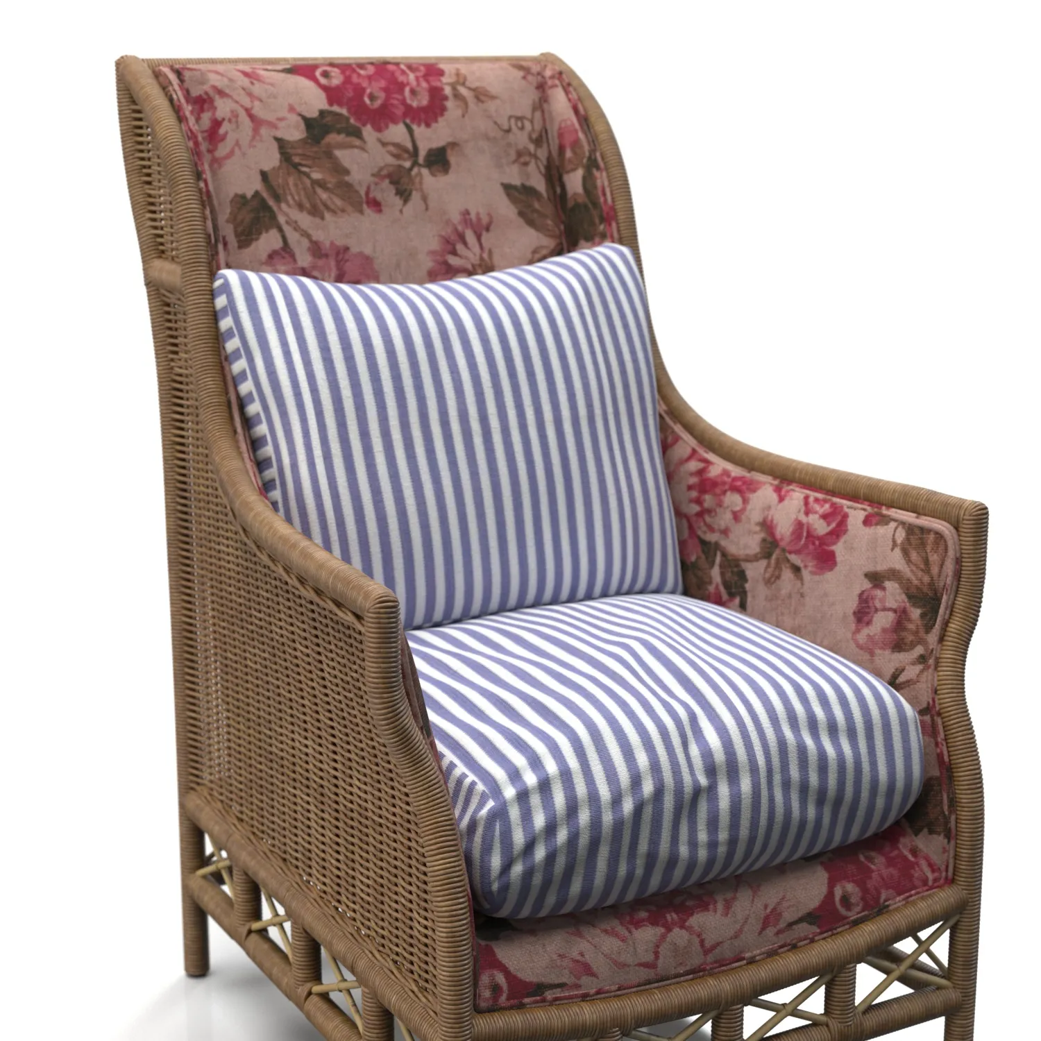 Gusto Canasta Wingback Blue Stripe PBR 3D Model_05
